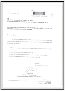 Requerimento - Contratos e Custos das Obras - Casa do Advogado